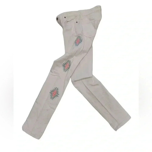 💥HOST PICK Adriano Goldschmied White Embroidered Stilt Cigarette Jeans Size 25R - Picture 4 of 13